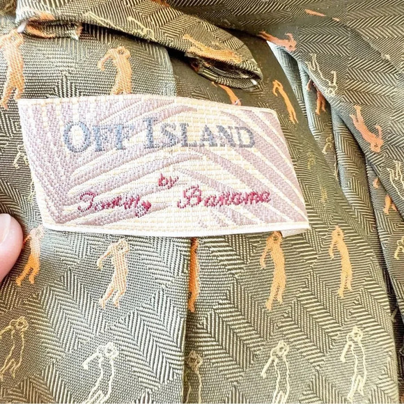 Tommy Bahama Off Island Jungle Green Golf Tie Golfer Master’s Tiger Woods Putter - Picture 3 of 7